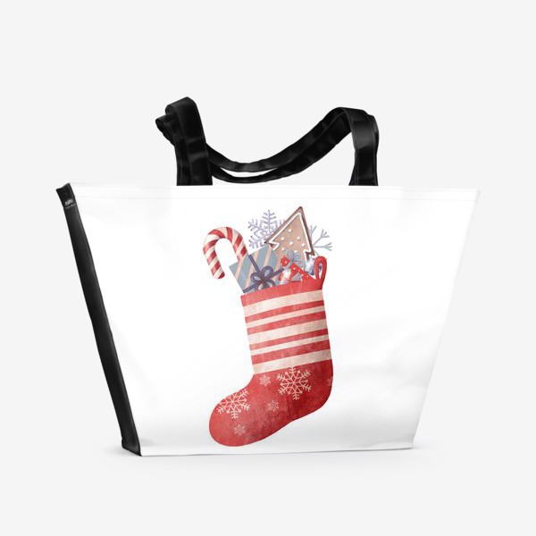 Пляжная сумка «подарки в красном носке»