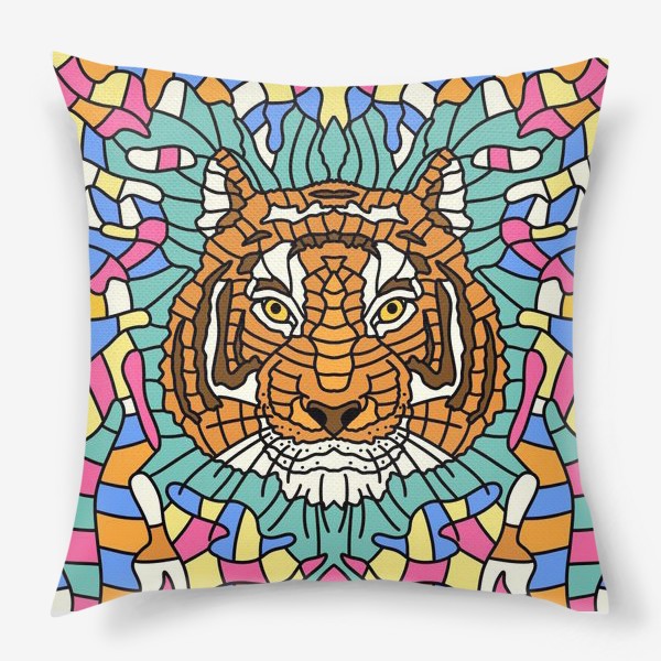 Подушка «Тигр.Мозаика 2»