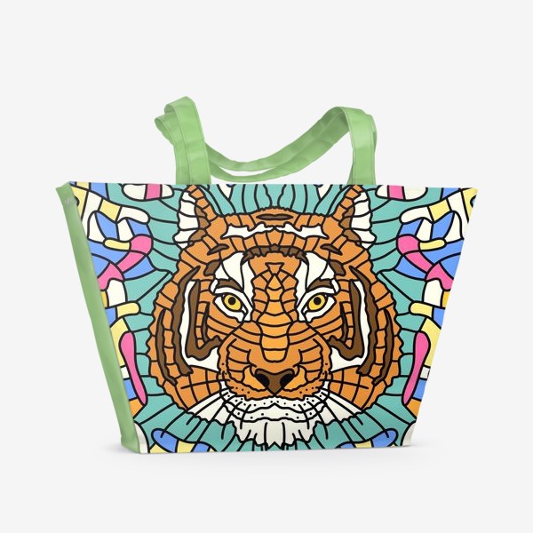 Пляжная сумка «Тигр.Мозаика 2»
