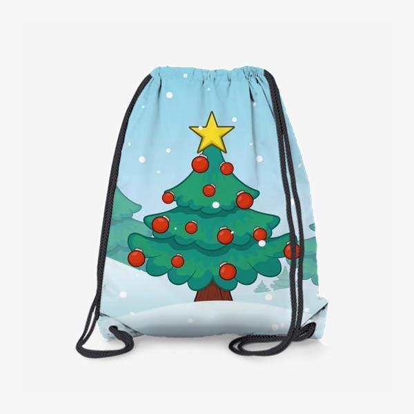 Рюкзак «пейзаж с новогодней елочкой»