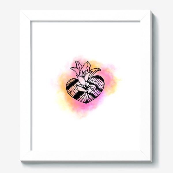 Картина «Сердце с орхидеей »
