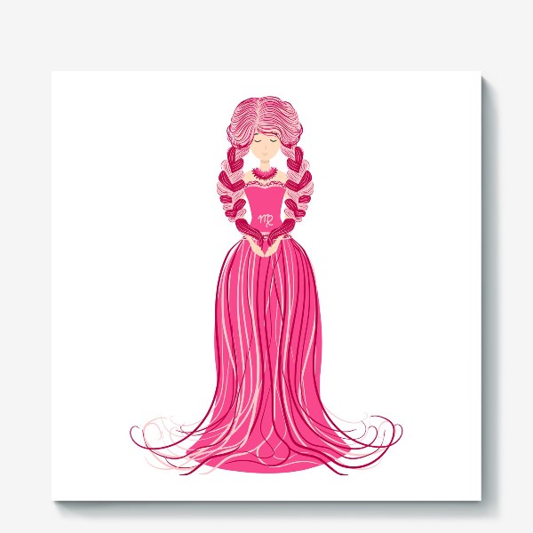 Холст «Знак зодиака Дева, женщина с косами»