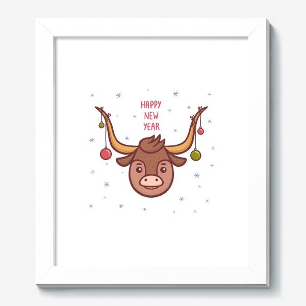 Картина «Милый бык. Новый год 2021»