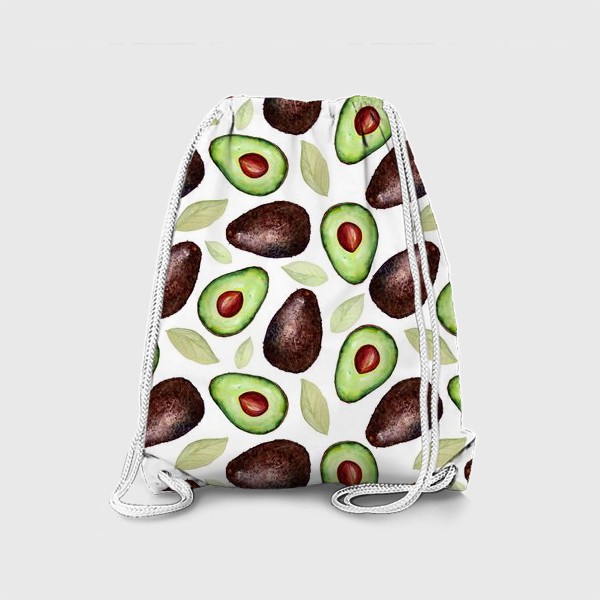 Рюкзак «Паттерн с Акварельными авокадо и листиками»