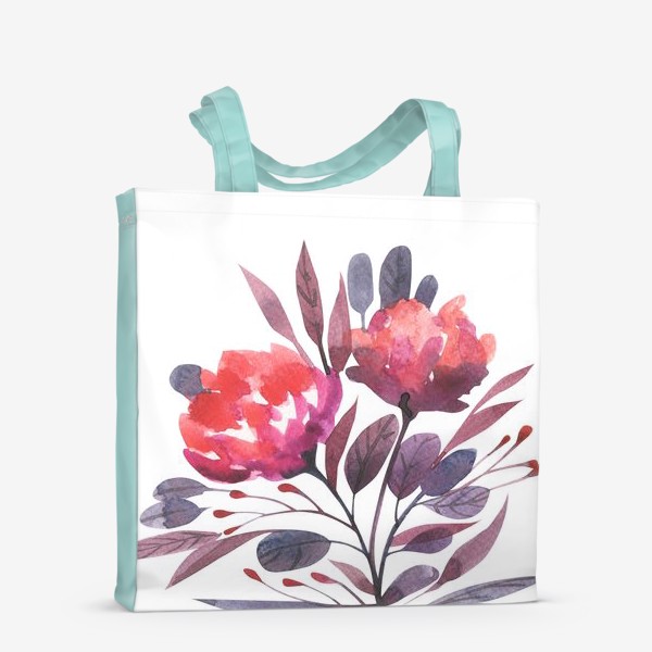 Сумка-шоппер « Алые цветы»