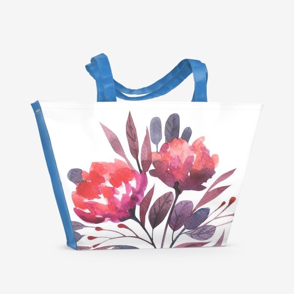 Пляжная сумка « Алые цветы»