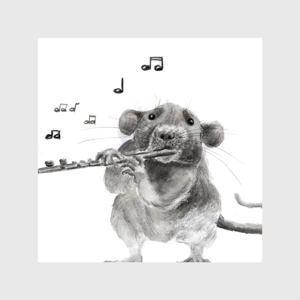 Шторы «грызун крысенок играет музыку»