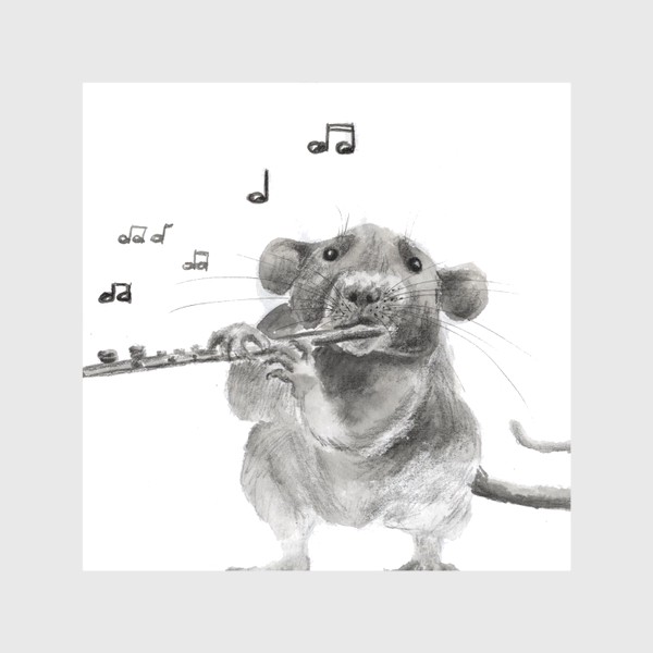 Скатерть «грызун крысенок играет музыку»
