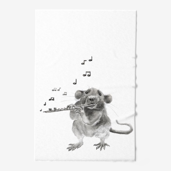 Полотенце «грызун крысенок играет музыку»