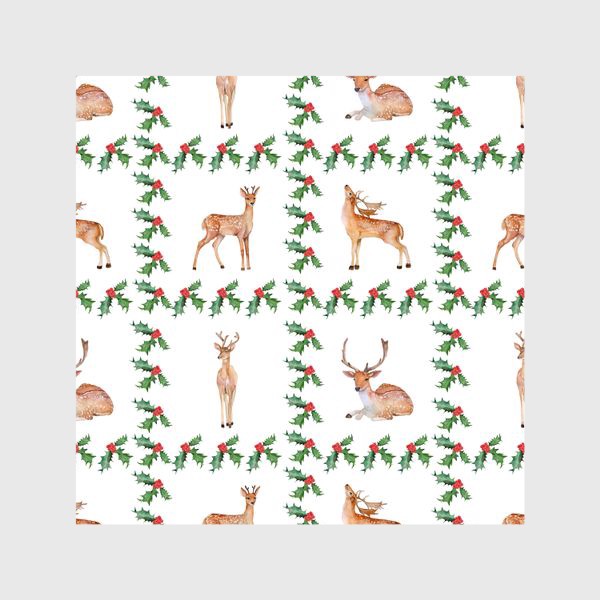 Шторы «Бесшовная иллюстрация Рождественские олени.»
