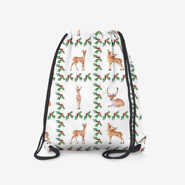 Рюкзак «Бесшовная иллюстрация Рождественские олени.»