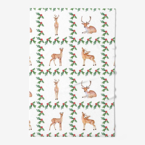 Полотенце «Бесшовная иллюстрация Рождественские олени.»