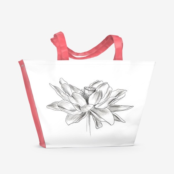 Пляжная сумка «Цветок лотос графика»