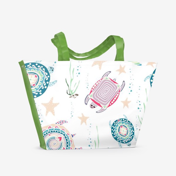 Пляжная сумка «Декоративные морские черепахи»