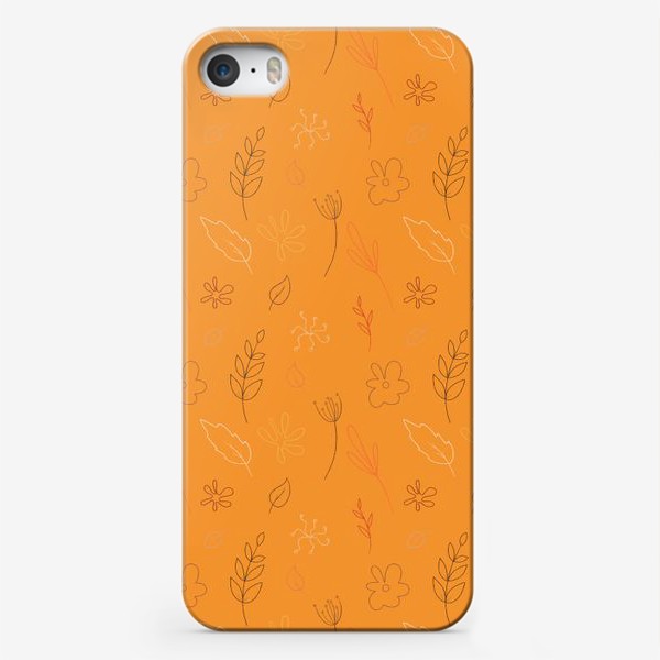 Чехол iPhone «Осенний принт растительный орнамент»