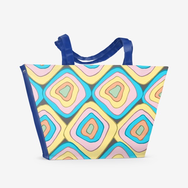 Пляжная сумка «Абстрактные квадраты разноцветный»