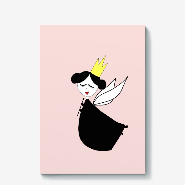 Холст «Маленькая фея с крылышками и короной»