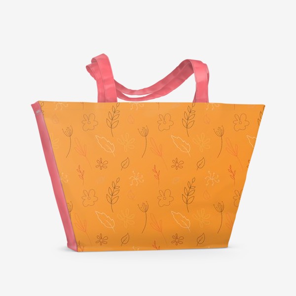 Пляжная сумка «Осенний принт растительный орнамент»