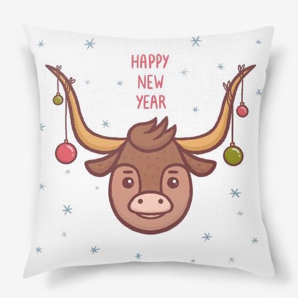 Подушка «Милый бык. Новый год 2021»