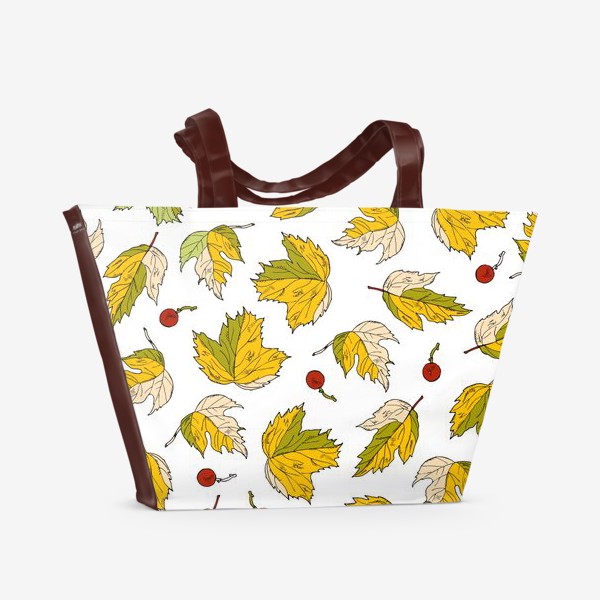 Пляжная сумка &laquo;жёлтые листья и ягоды&raquo;