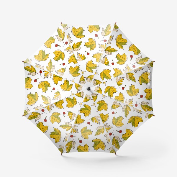 Зонт &laquo;жёлтые листья и ягоды&raquo;
