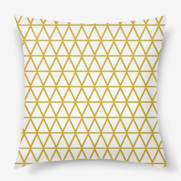 Подушка «Графика на белом фоне в желтых тонах с треугольниками»