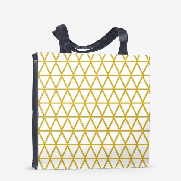 Сумка-шоппер «Графика на белом фоне в желтых тонах с треугольниками»