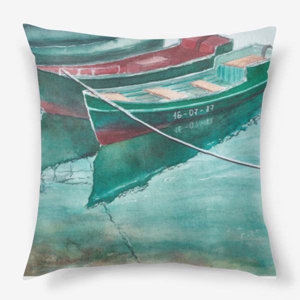 Подушка «Лодочки на пристани»