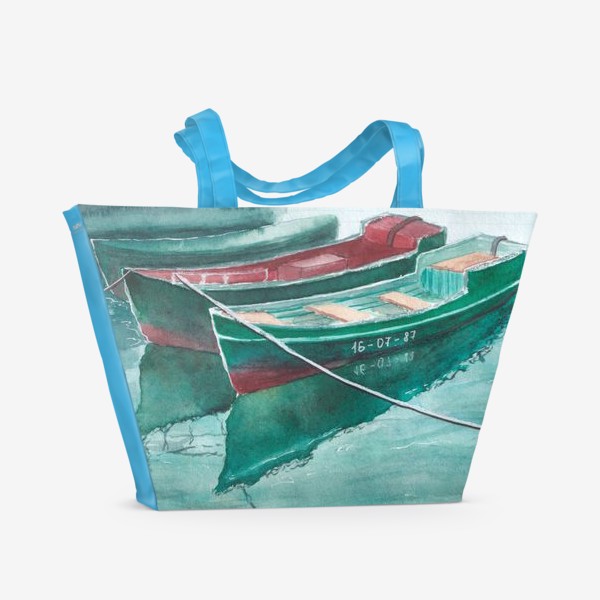 Пляжная сумка «Лодочки на пристани»