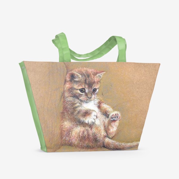 Пляжная сумка &laquo;Котик,котенок,кот подарок&raquo;
