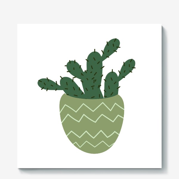 Холст «Мексиканский кактус в модном горшке »