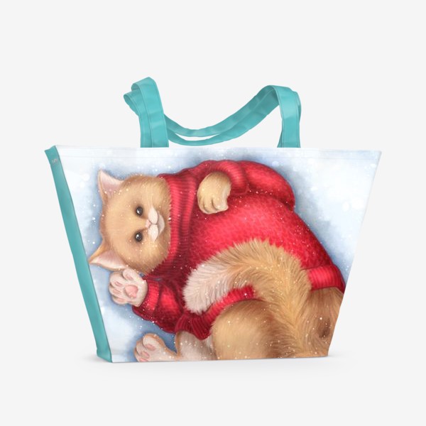 Пляжная сумка «Кот в свитере»