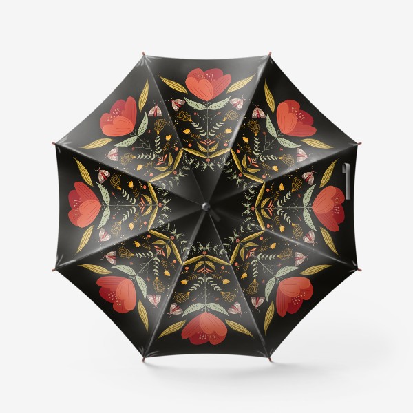 Зонт «Flowers цветы с мотыльком»