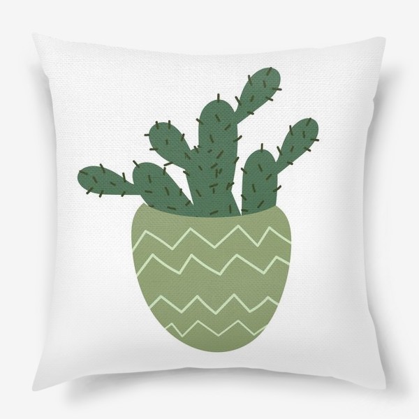 Подушка «Мексиканский кактус в модном горшке »