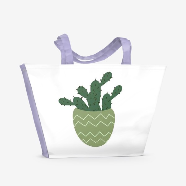 Пляжная сумка &laquo;Мексиканский кактус в модном горшке &raquo;