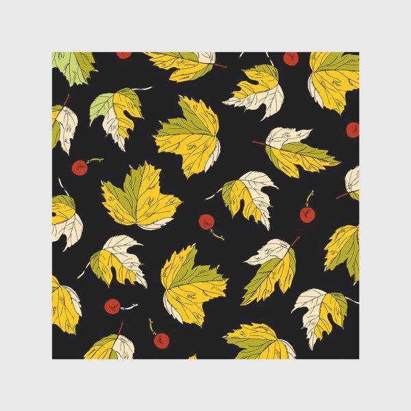 Скатерть «жёлтые листья и ягоды»