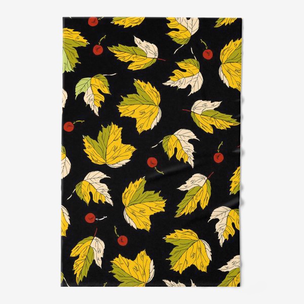 Полотенце «жёлтые листья и ягоды»