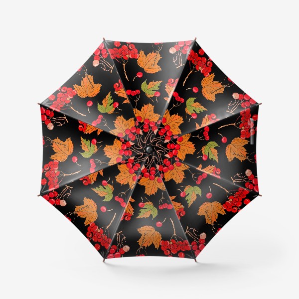 Зонт «калина ягоды и листья»