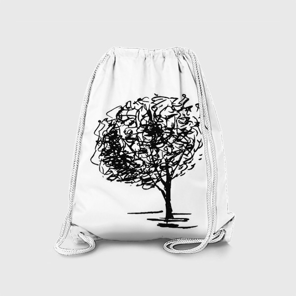 Рюкзак «Дерево , чёрно-белый скетч»