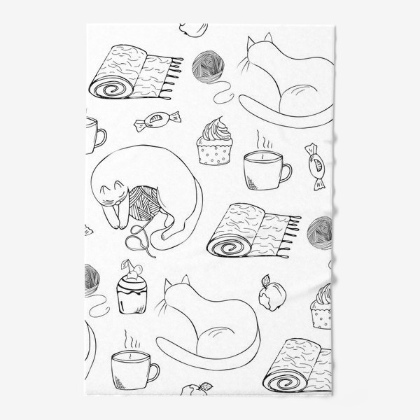 Полотенце «уютно с котиками»