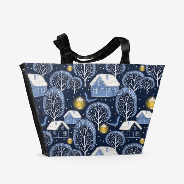 Пляжная сумка «Паттерн Деревья»