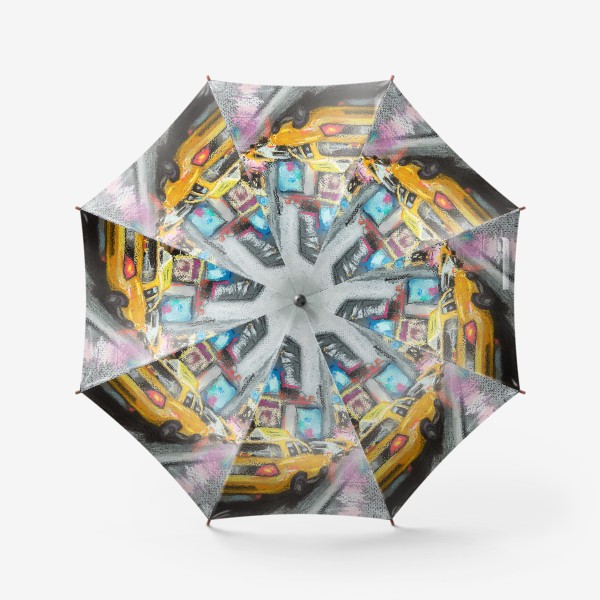 Зонт «Такси Дождливый Нью-Йорк Городской скетч Америка Пастель»
