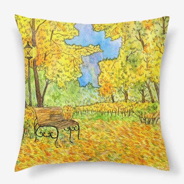 Подушка «Осенний пейзаж в парке»