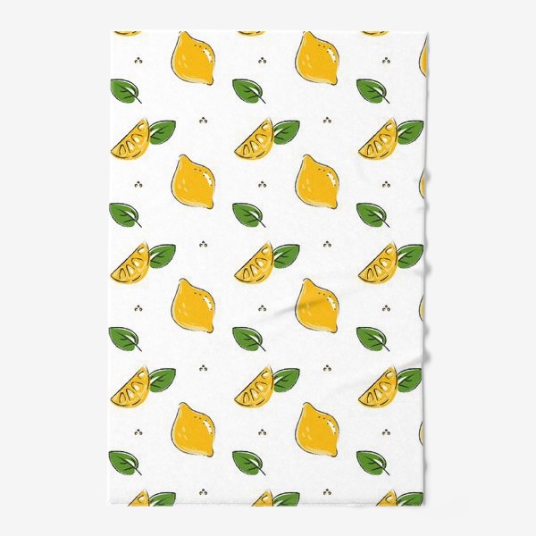 Полотенце «Сочные желтые лимоны с листиками»