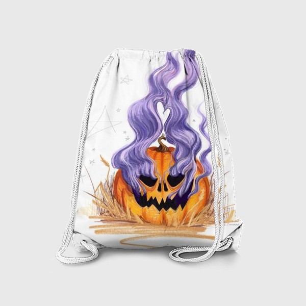 Рюкзак «Halloween lantern тыква и фиолетовый дым»