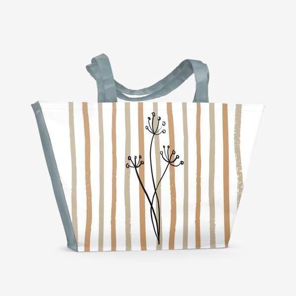 Пляжная сумка &laquo;Растение и линии&raquo;