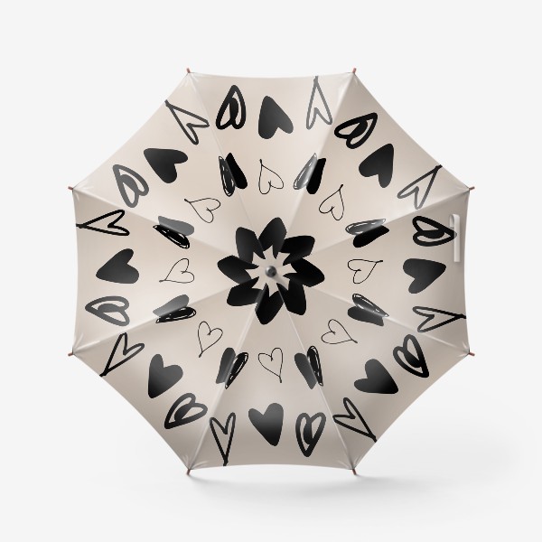Зонт «15 разных сердечек»