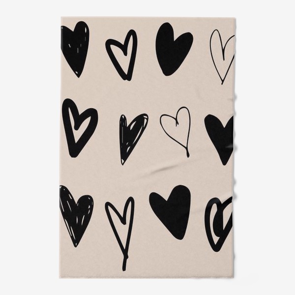 Полотенце «15 разных сердечек»