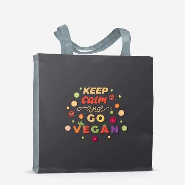 Сумка-шоппер «keep calm and go vegan»