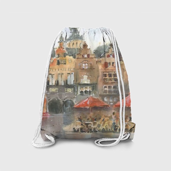 Рюкзак «Красные зонтики кафе»